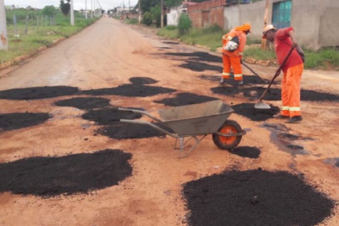 Mansões Centro Oeste e Mansões Village recebem manutenção asfáltica