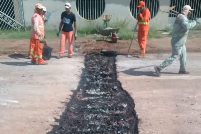 Bairro Setor 2 recebe recuperação asfáltica em Águas Lindas