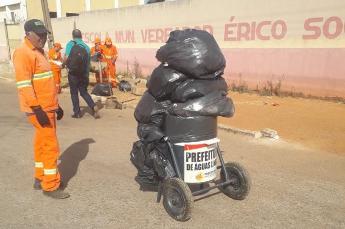 Dever de todos: Prefeitura de Águas Lindas realiza limpeza urbanadiariamente