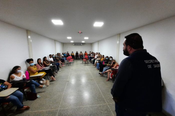 Secretário de Saúde de Águas Lindas, Dr. Rafael Mendonça participa da reunião mensal de educação permanente e continuada da Atenção Básica à Saúde.