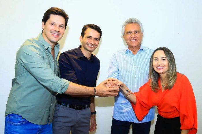 Deputado Max Menezes e vereadora Camila Rosa de Aparecida de Goiânia declaram apoio à reeleição de Caiado