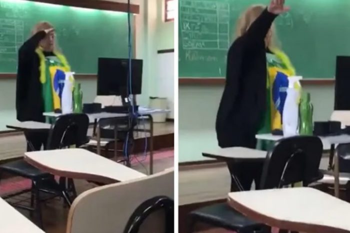 Professora faz gesto nazista em sala de aula de colégio no PR; vídeo