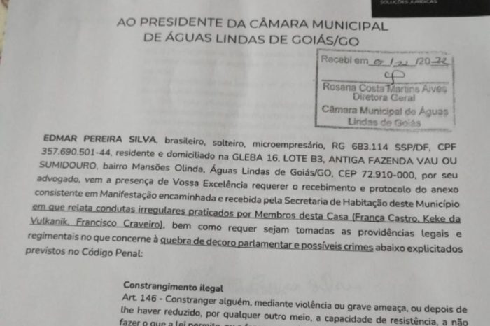 Vereadores são ameaçados por supostos grileiros de terra em Águas Lindas