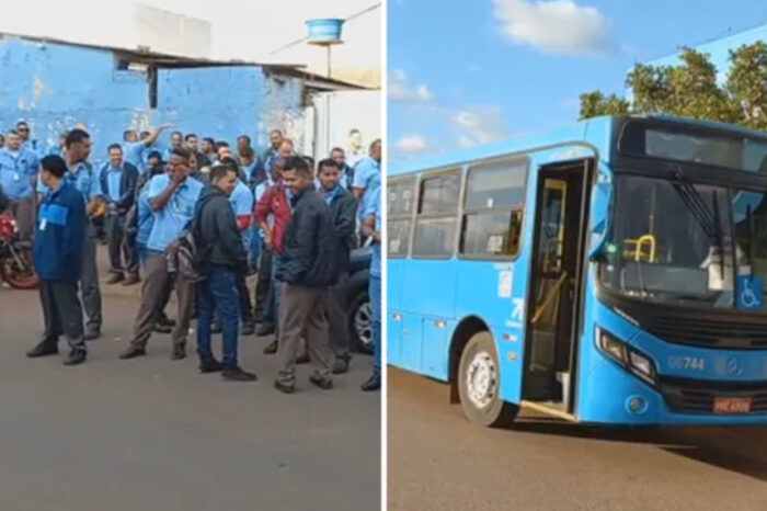 Motoristas de ônibus de Águas Lindas fazem paralisação por reajuste salarial