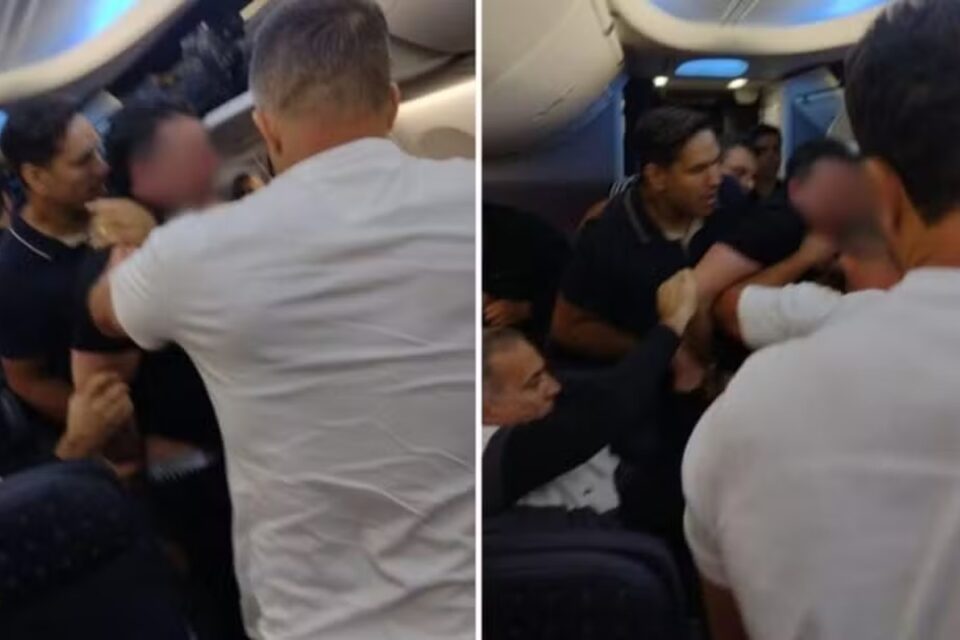 Goianos seguram passageiro que tentava abrir porta de avião em voo para o Panamá