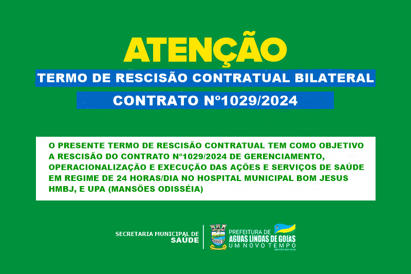 Município de Águas Lindas de Goiás quebra contrato com a OS que gerenciava o Hospital Municipal Bom Jesus e a UPA do Mansões Odisséia