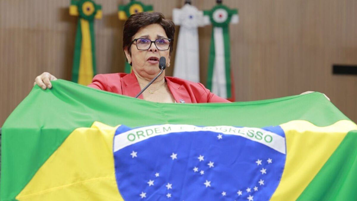 Deputada do PT confronta Amauri e leva bandeira do Brasil a tribuna da Alego: “Lambe-botas”